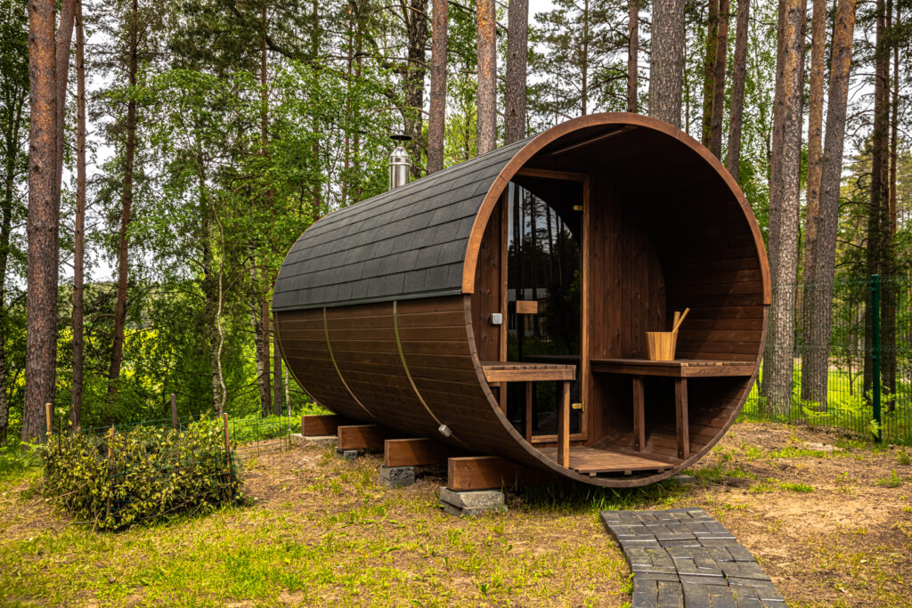 Hekla Barrel Woodland Sauna Lifestyle Image
